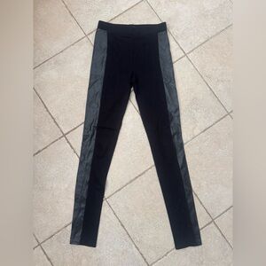 Cotton On Black Leggings w/Leather Accent